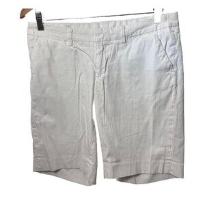 Lilly Pulitzer Shorts Womens 6 White Avenue Flat Front Chino Bermuda Preppy